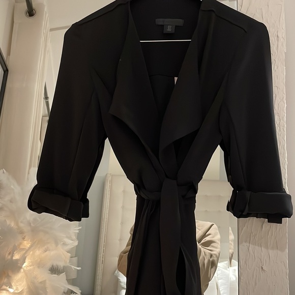 Beautiful womens waterfall trench coat with ties - Picture 3 of 4